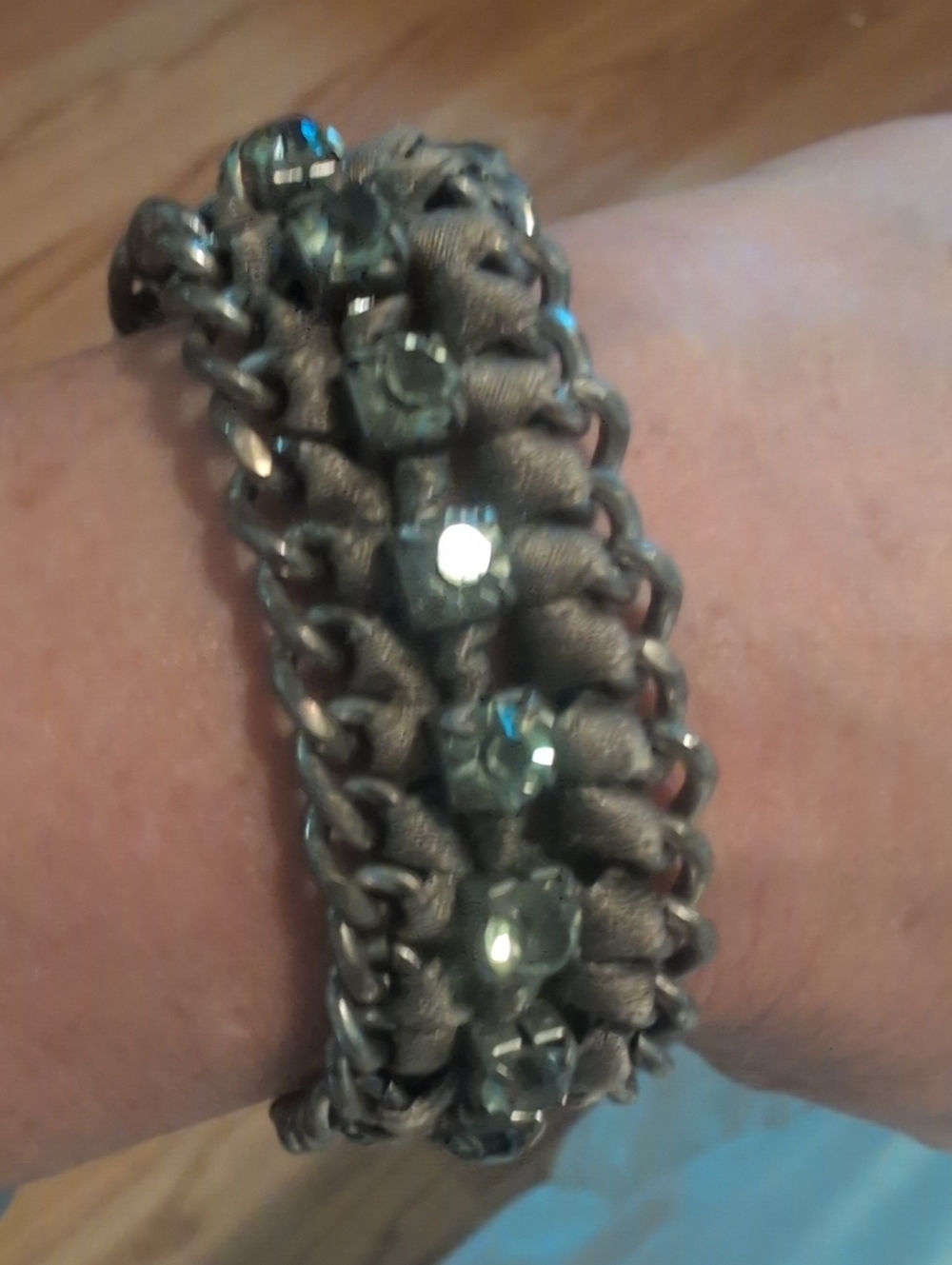 Handmade Gray Beaded Braided Bracelet - Women's Jewelry